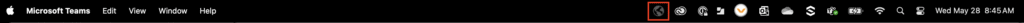 screenshot of the MacOS System tray